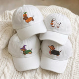 Personalized Dachshund Halloween Hat, Custom Wiener Dog Embroidered Baseball Cap, Pet Lover Gift