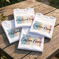 Custom School Mascot Embroidered Shirt, Personalized Colorful Lettering Teacher Tee