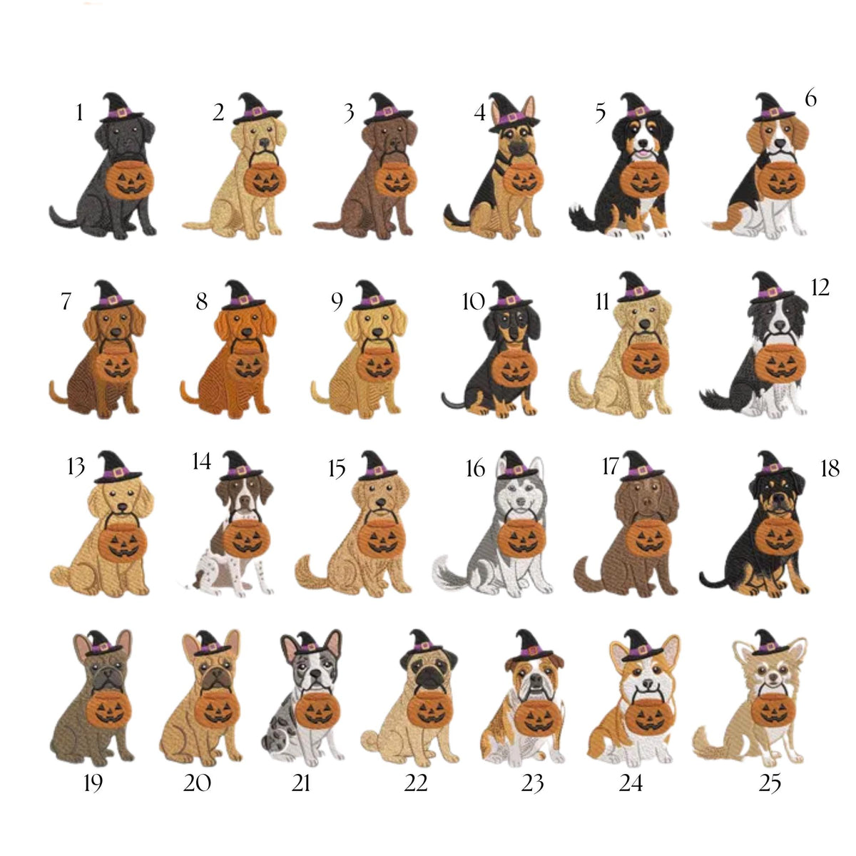 Halloween Dog Breeds Embroidered Hat, Witch Costume Puppy Baseball Cap, Dog Lover Gift