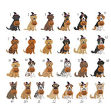 Halloween Dog Breeds Embroidered Hat, Witch Costume Puppy Baseball Cap, Dog Lover Gift