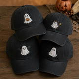 Ghost Line Embroidered Baseball Cap, Cute Halloween Ghost Hat, Matching Spooky Party Gift