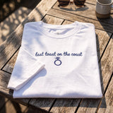 Custom Last Toast On The Coast Shirt, Embroidered Bachelorette Bride Crew Tee