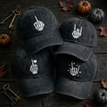 Skeleton Hands Embroidered Hat, Gothic Skull Baseball Cap, Halloween Gift