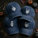 Skeleton Hands Embroidered Hat, Gothic Skull Baseball Cap, Halloween Gift
