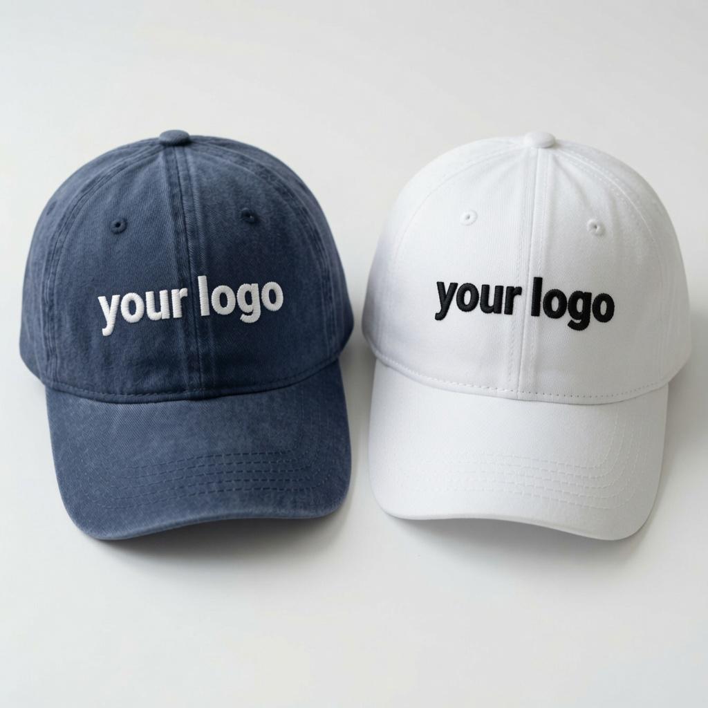 Personalized Text Embroidered Hat, Custom Logo Vintage Baseball Cap, Washed Cotton Gift