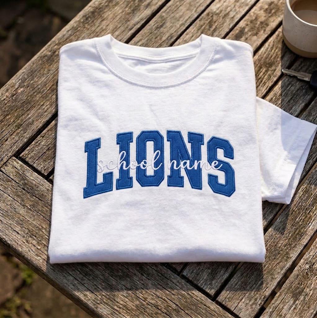 Custom School Mascot Shirt, Personalized Varsity Letter Team Name Spirit Tee