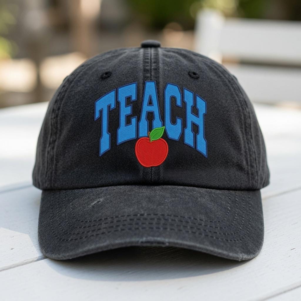 Custom Teacher Hat, Personalized Apple Staff Cap, School Staff Gift, Teacher Cap, Counselor Gift,Back to School Teacher,Teacher Appreciation