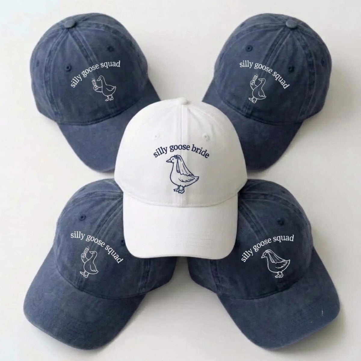 Goose Embroidered Bachelorette Hat, Custom Bridal Party Baseball Cap, Matching Girls Trip Gift
