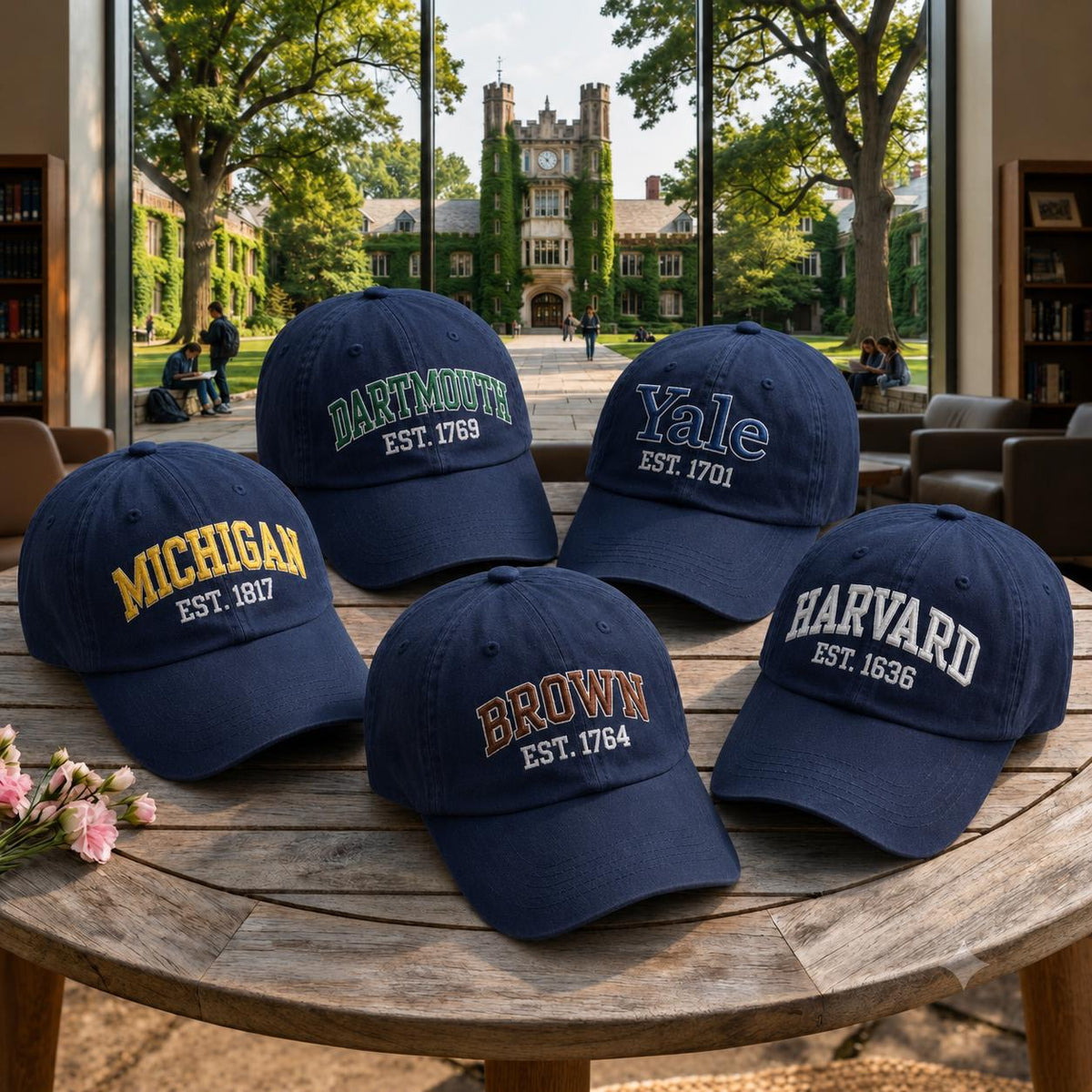 Custom College Name Embroidered Hat, Personalized Varsity University Baseball Cap, Alumni Gift