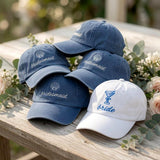 Custom Beach Bachelorette Hats Bride Bridesmaid Caps Personalized Wedding Dad Hat Coastal Bridal Party Gifts Seashell Embroidered Cap