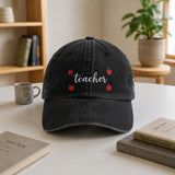 Custom Mrs Teacher Embroidered Hat, Personalized Name Varsity Baseball Cap