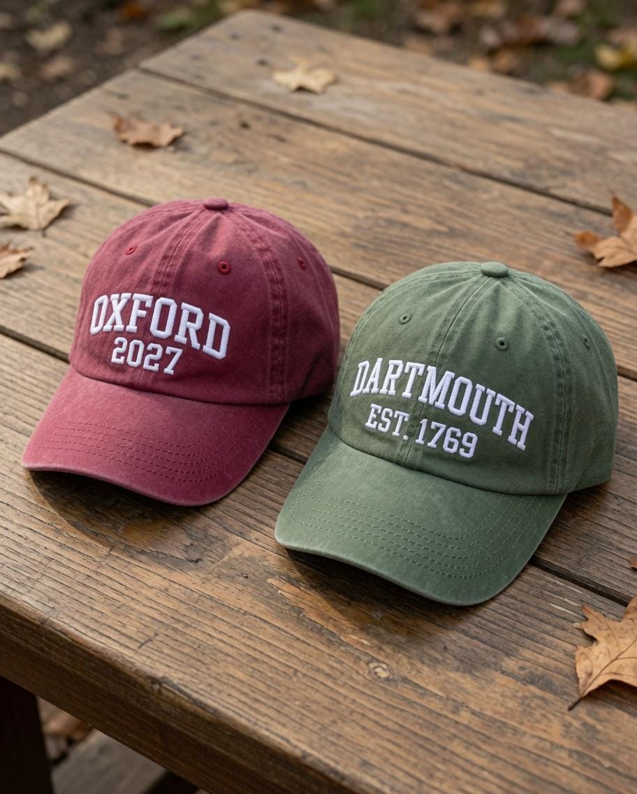 Personalized University Embroidered Hat, Custom College Alumni Baseball Cap