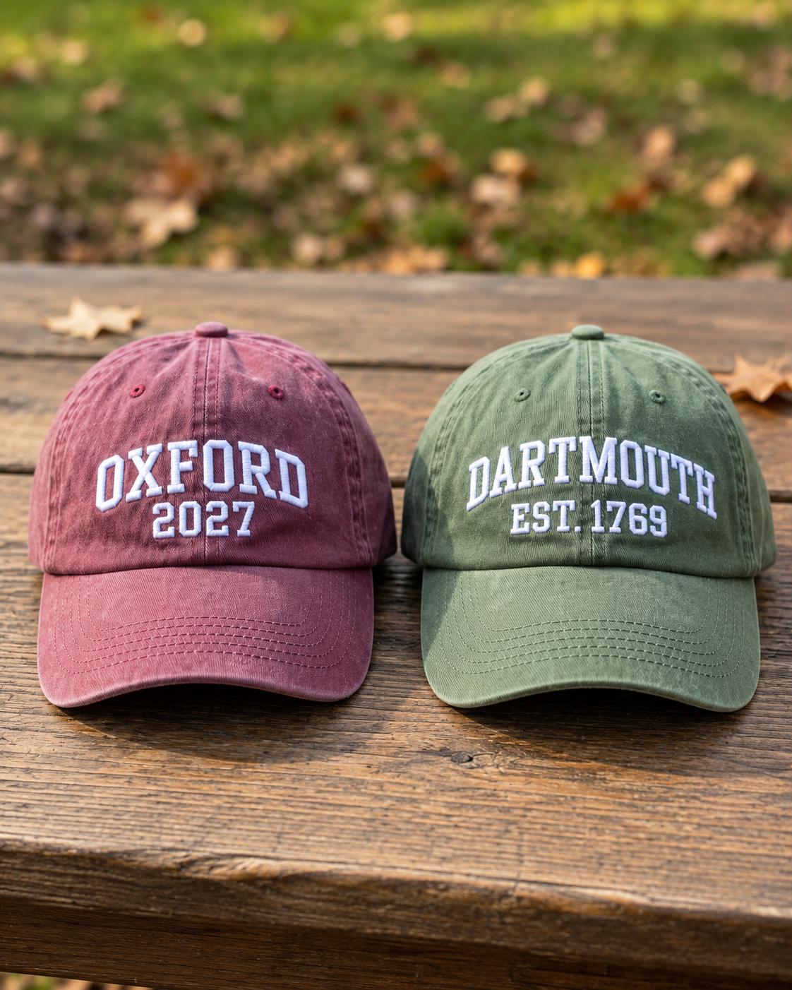 Personalized University Embroidered Hat, Custom College Alumni Baseball Cap