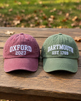 Personalized University Embroidered Hat, Custom College Alumni Baseball Cap