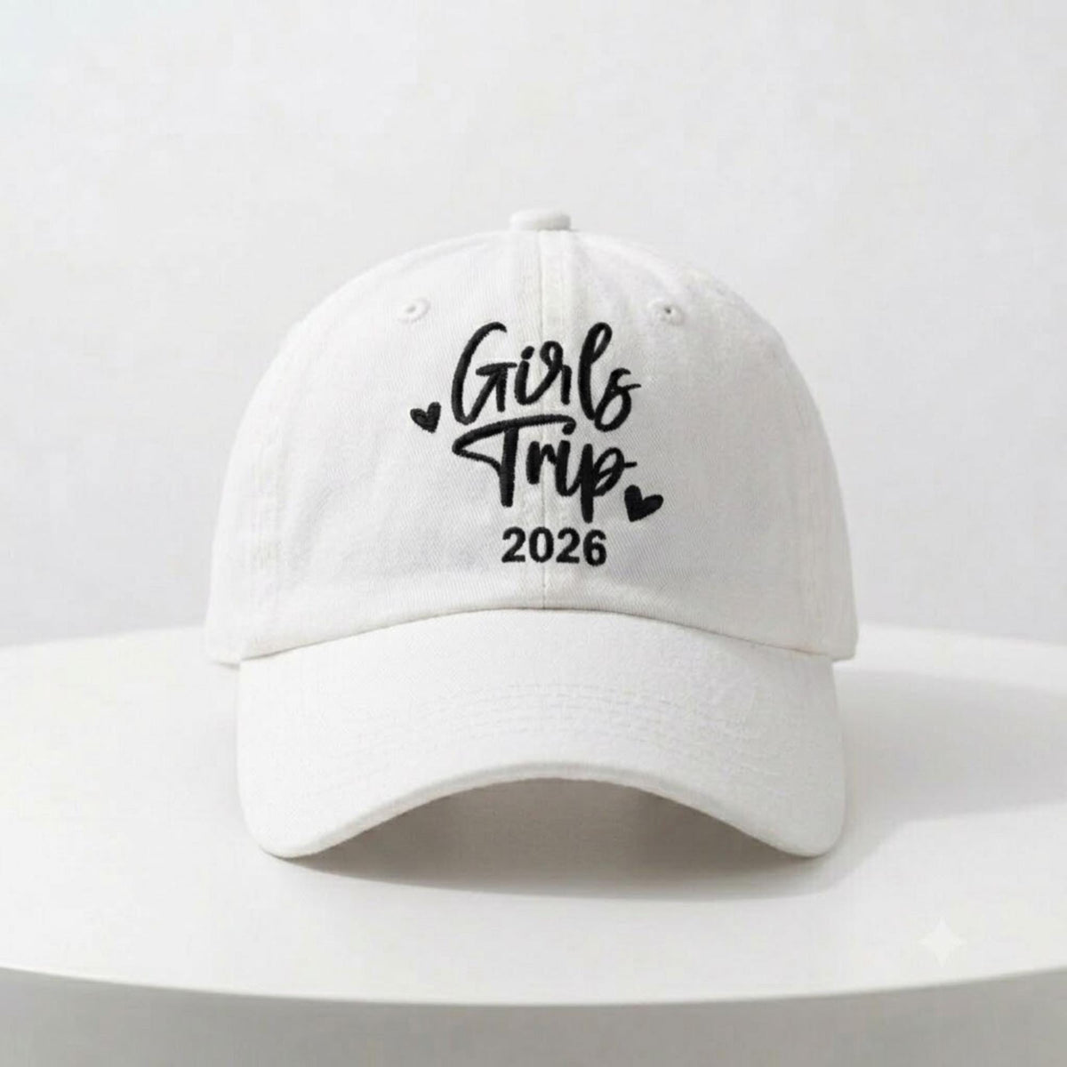 Custom Girls Trip 2026 Embroidered Washed Cotton Baseball Cap