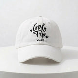Custom Girls Trip 2026 Embroidered Washed Cotton Baseball Cap
