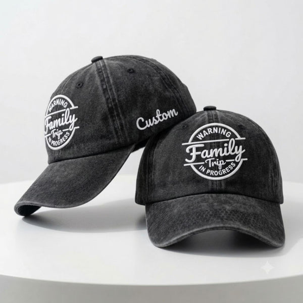 Personalized Family Trip Embroidered Hat, Custom Vacation Baseball Cap, Matching Family Gift