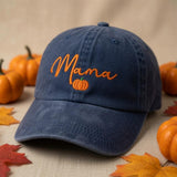 Custom Mama Grandma Pumpkin Embroidered Cap, Pumpkin Hat, Halloween Family Hat, Fall Embroidered Cap, Halloween Gift, Embroidery Hat