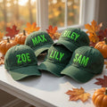 Custom Name Drip Halloween Hat, Personalized Drip Font Cap, Spooky Family Hat, Matching Halloween Cap, Embroidered Name Hat, Funny Fall