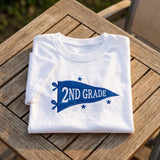 Custom Grade Level Teacher Shirt, Personalized Pennant Back to School Spirit Tee