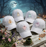 Ghost Applique Embroidered Hat, Cute Halloween Baseball Cap, Fall Party Gift