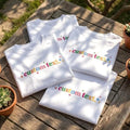 Custom Text Embroidered Shirt, Personalized Colorful Word Retro Star Embroidery Tee