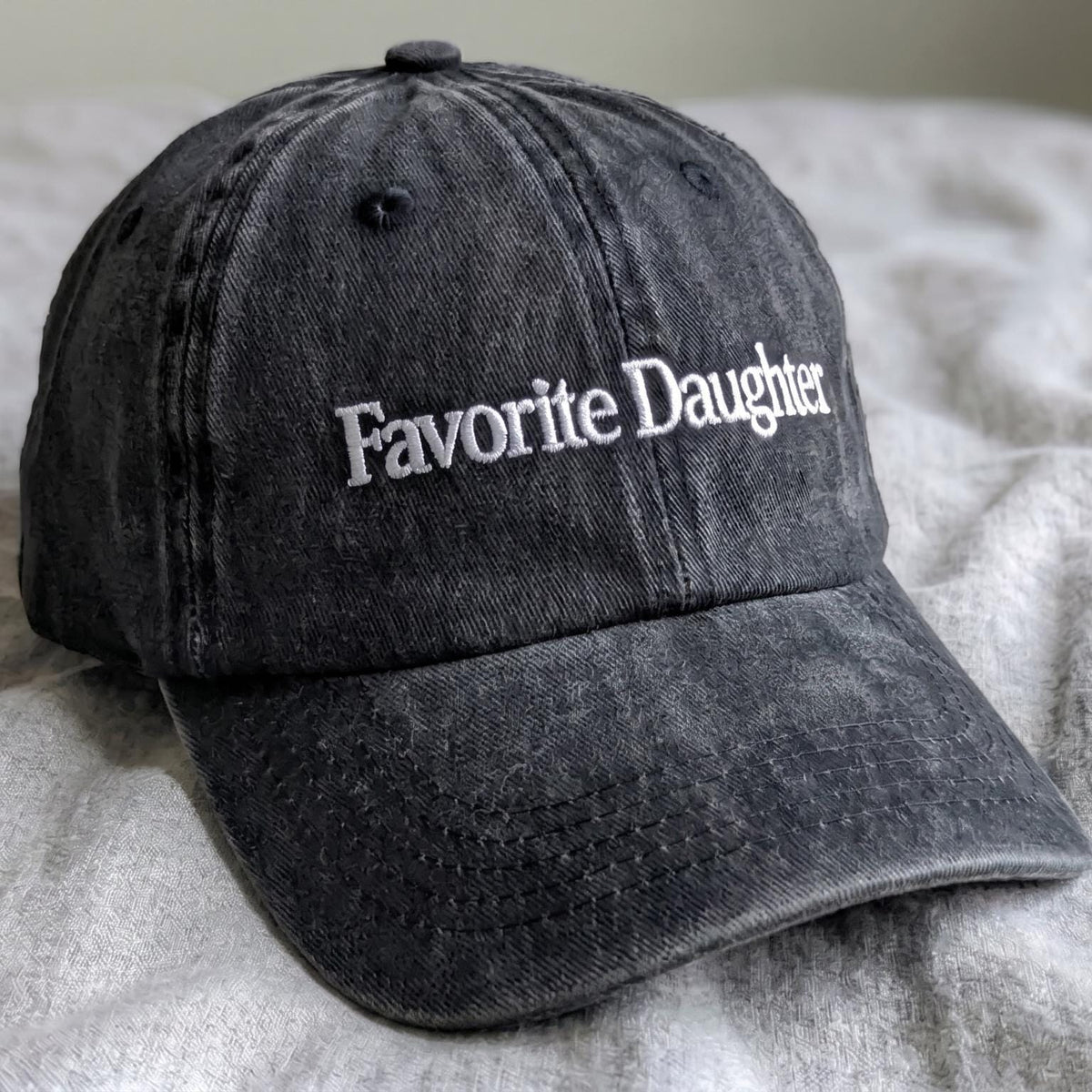 Favorite Daughter Embroidered Hat, Minimalist Washed Cotton Baseball Cap, Daughter Gift