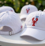 Custom Name Embroidered Hat, Lobster Cocktail Social Club Cap, Personalized Nautical Hats, Matching Family Vacation Hat, Beach Bach Gift
