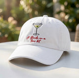 Custom Bride Martini Hat, Espresso Martini Bachelorette Caps, Embroidered Cocktail Bridal Cap, Engagement Gift, Martini Social Club