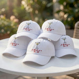 Custom Bride Martini Hat, Espresso Martini Bachelorette Caps, Embroidered Cocktail Bridal Cap, Engagement Gift, Martini Social Club