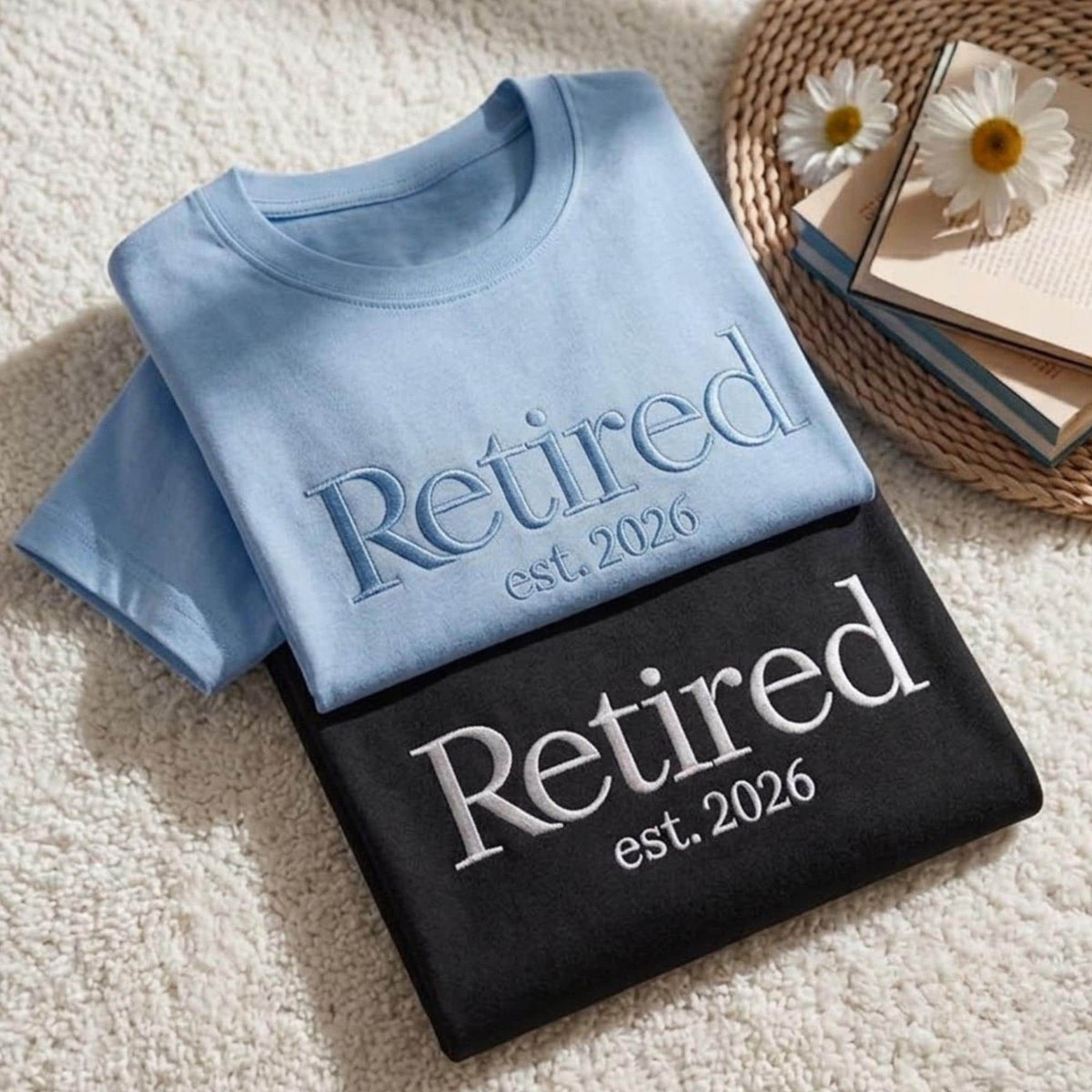 Custom Retired Est. 2026 Embroidered T-shirt, Retirement Gift For Her, Retirement Tee, New Retiree Gift, Career End Shirt, Retirement Party