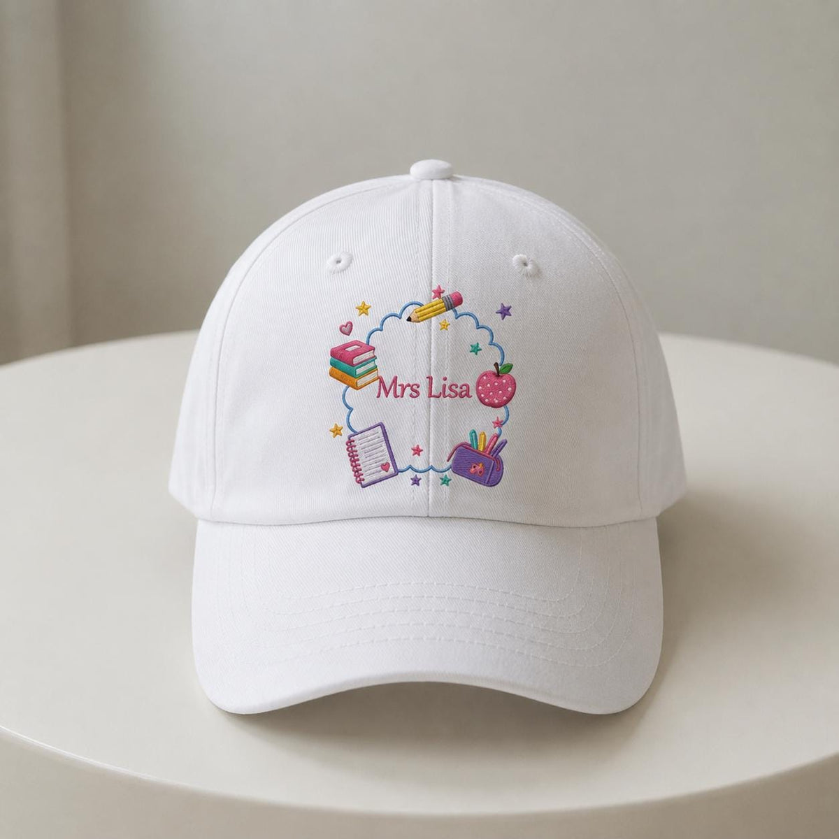 Personalized Teacher Name Embroidered Hat, Custom Classroom Baseball Cap, Educator Gift