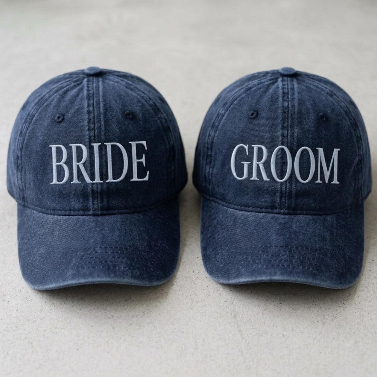Bride Groom Embroidered Baseball Caps, Matching Wedding Couple Cotton Hats, Newlywed Gift