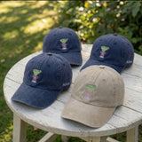 Custom Margarita Hat, Personalized Cocktail Cap, Embroidered Bow Margarita Tee, Summer Party Hat, Custom Name Side Cap, Cute Drink Gift