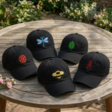 Mini Insect Embroidered Hat, Butterfly Bee Beetle Moth Baseball Cap, Nature Lover Gift
