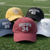 Custom Senior Football Embroidered Hat - Personalized Varsity Name & Number Cap
