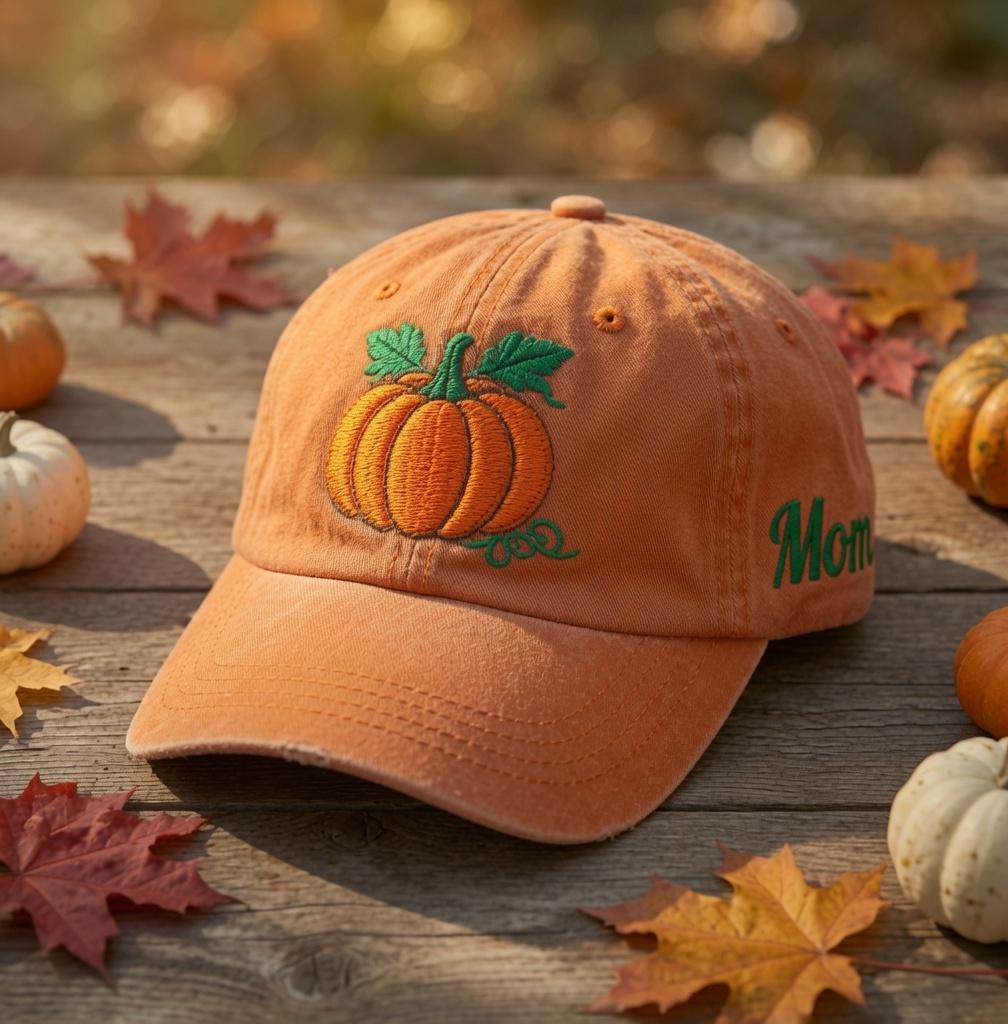 Custom Pumpkin Patch Embroidered Hat - Matching Family Fall Vacation Cap