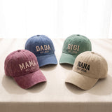 Personalized Family Embroidered Hat, Custom Mama Dada Gigi Nana Baseball Cap, Baby Shower Gift