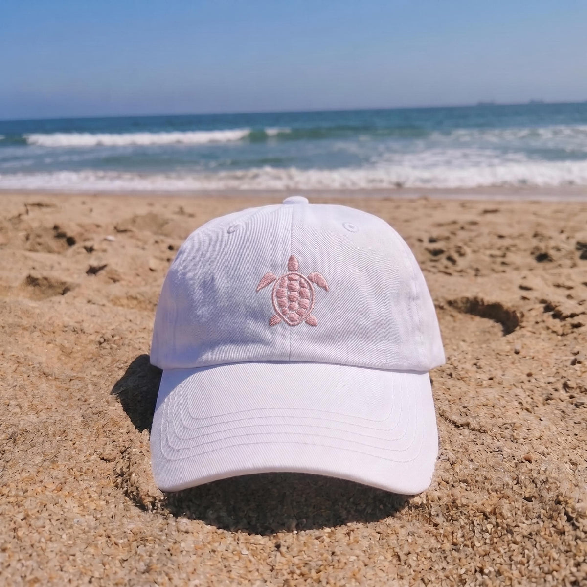 Sea Turtle Embroidered Hat, Minimalist Ocean Wildlife Baseball Cap, Beach Lover Gift