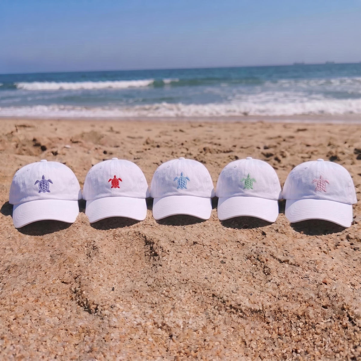 Sea Turtle Embroidered Hat, Minimalist Ocean Wildlife Baseball Cap, Beach Lover Gift