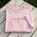 Custom Bride Martini Embroidered Shirt, Tini Bit Tipsy Bachelorette Bridal Party Tee