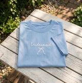 Custom Bride Bow Embroidered Shirt, Minimalist Bridesmaid Bridal Party Tee