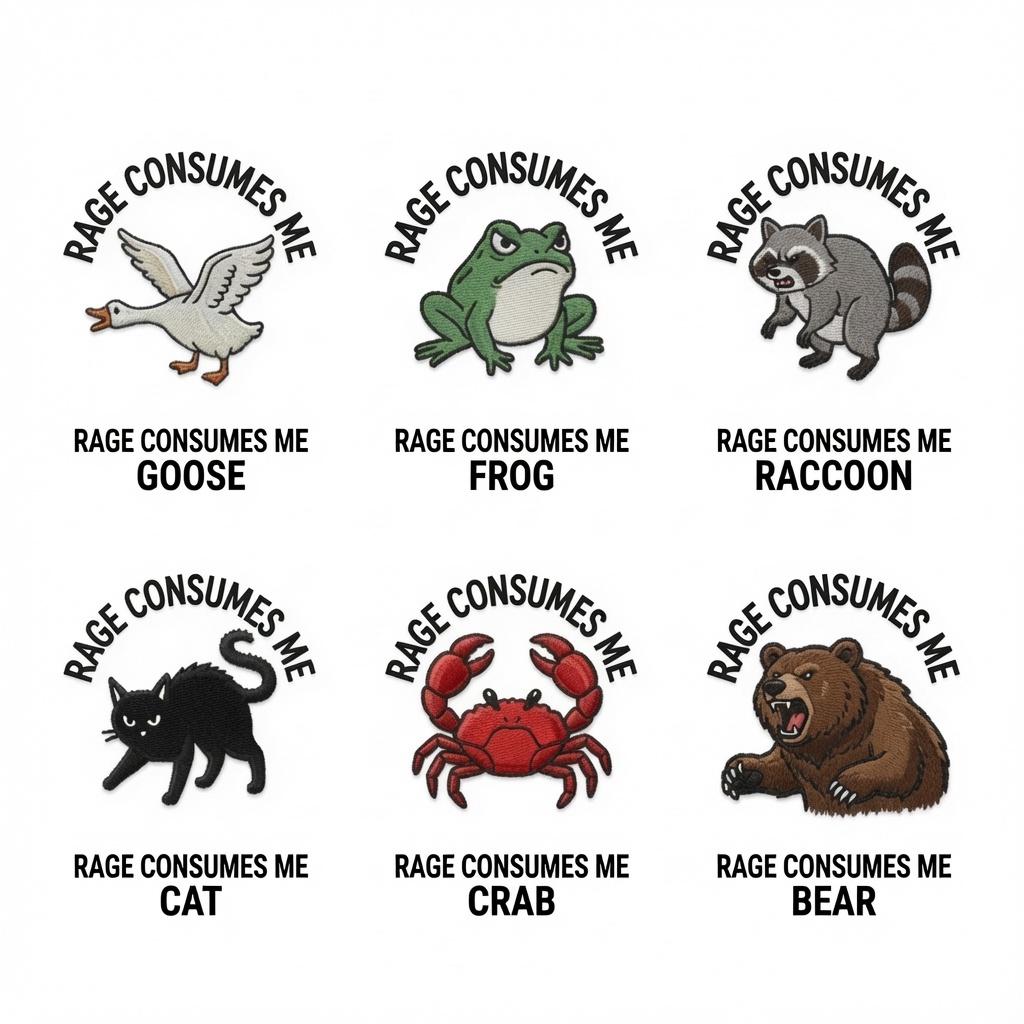 Custom Rage Consumes Me Embroidered Hat, Funny Animal Cap, Goose Frog Raccoon Cat Hat, Sarcastic Quote Cap, Funny Gift, Unique Hat
