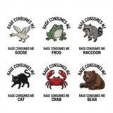 Custom Rage Consumes Me Embroidered Hat, Funny Animal Cap, Goose Frog Raccoon Cat Hat, Sarcastic Quote Cap, Funny Gift, Unique Hat