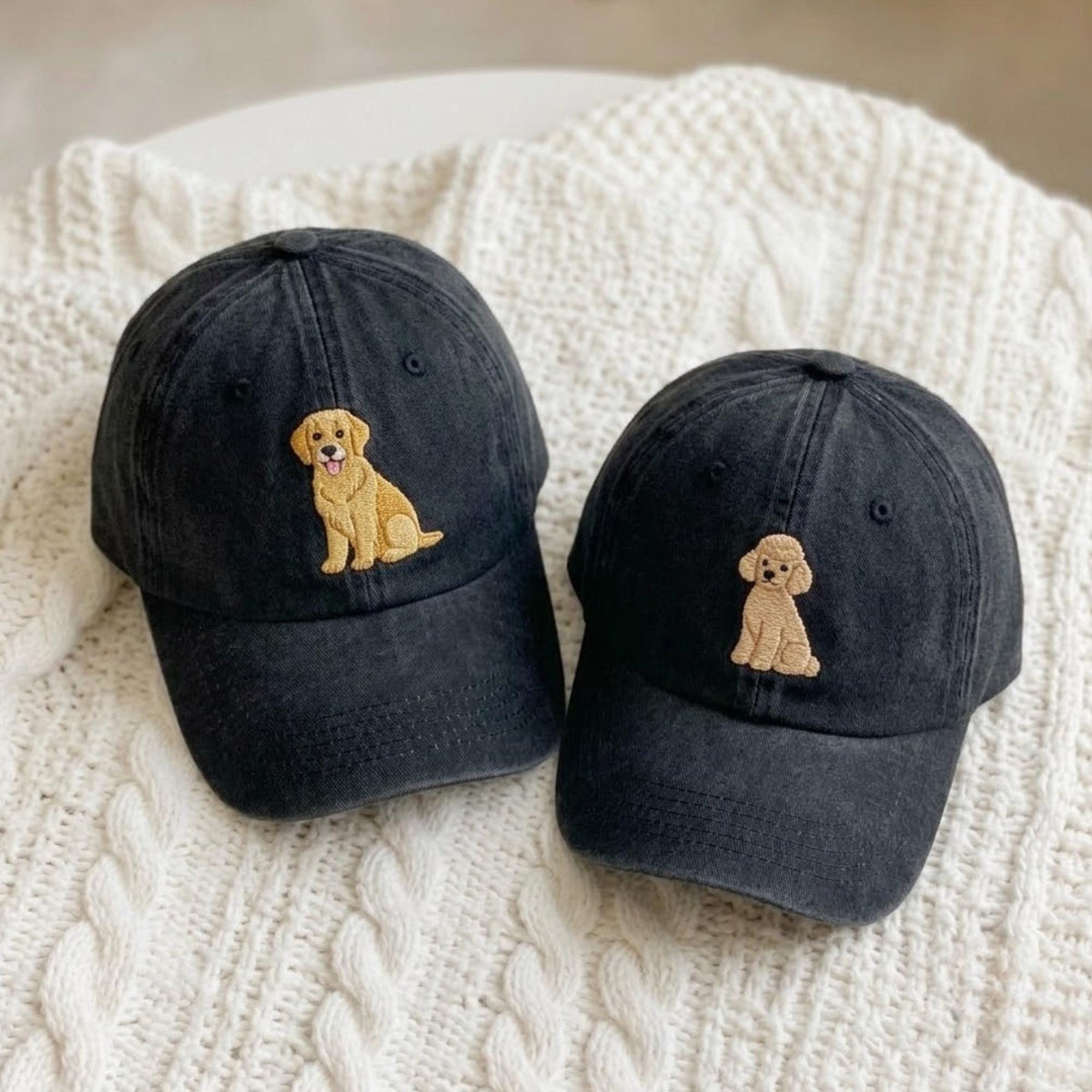 Custom Embroidered Dog Hat, Personalized Pet Portrait Baseball Cap, Cotton Dad Hat