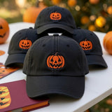 Halloween Pumpkin Group Embroidered Hat - Spooky Squad Matching Fall Cap