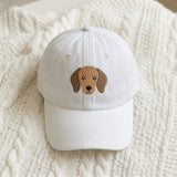 Custom Embroidered Dog Face Baseball Cap, Personalized Pet Hat, Cotton Dad Hat