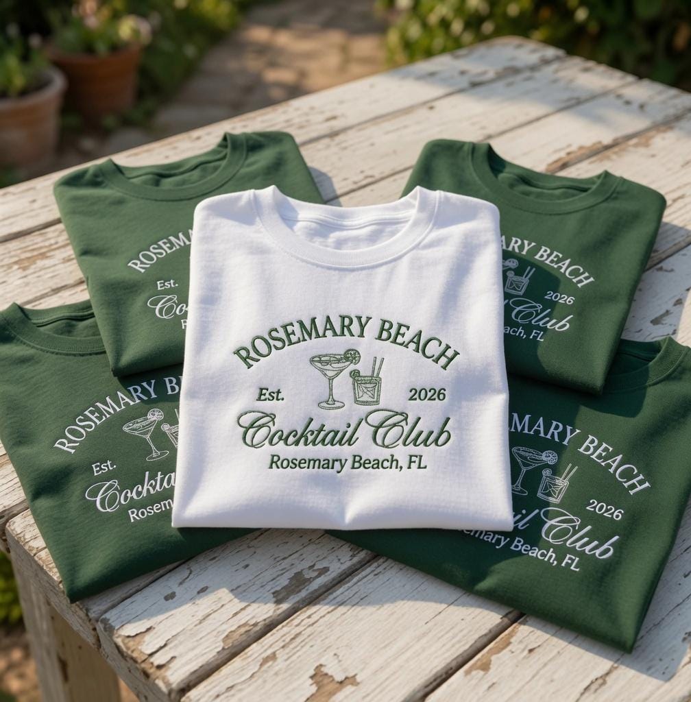 Custom Cocktail Club Shirt, Personalized Rosemary Beach Girls Trip Matching Tee