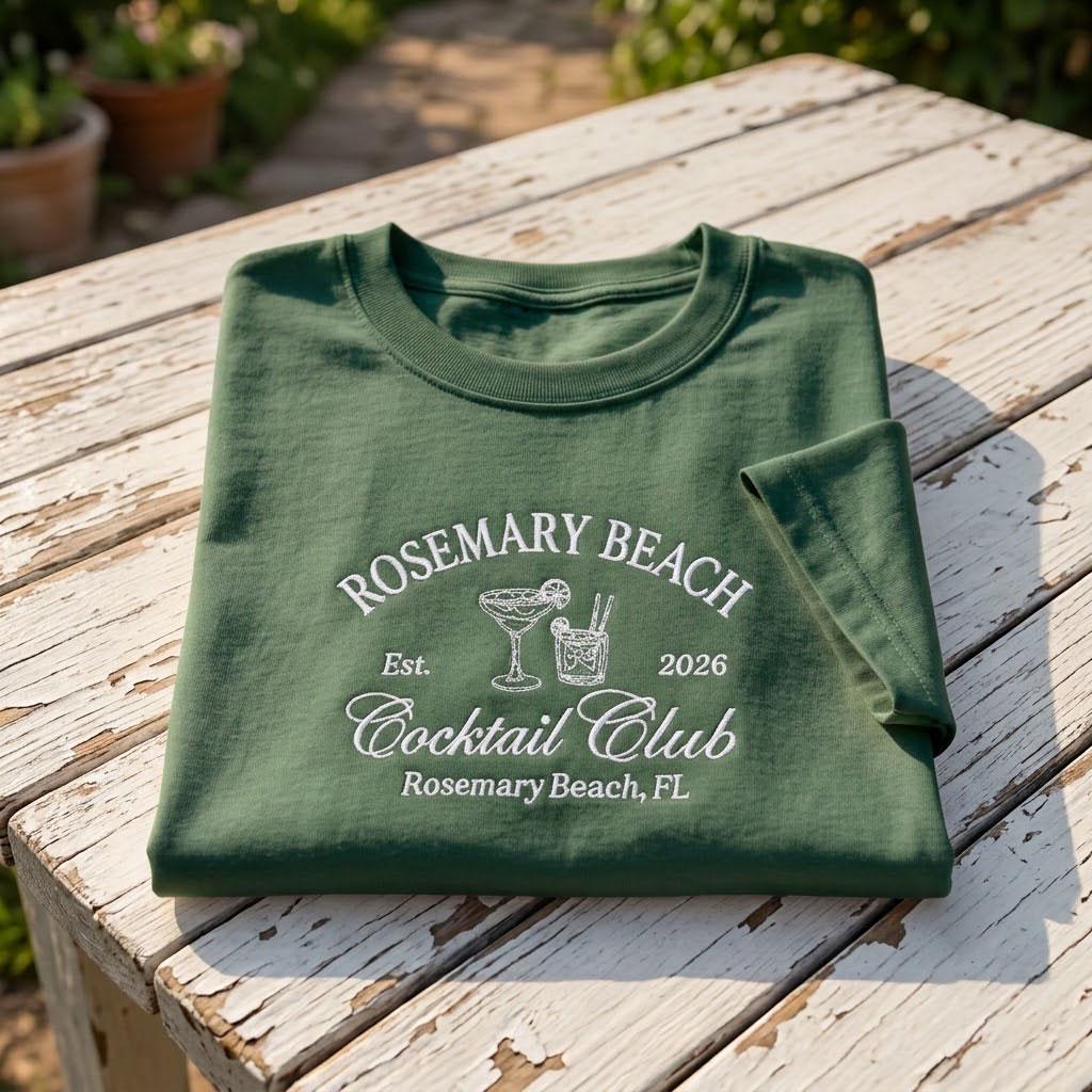 Custom Cocktail Club Shirt, Personalized Rosemary Beach Girls Trip Matching Tee