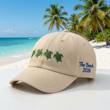Sea Turtle Embroidered Hat, Coastal Beach Dad Hat, Ocean Lover Gift, vacation hat